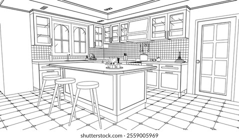 black and white kitchen design