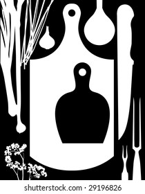 Black and white kitchen design pattern