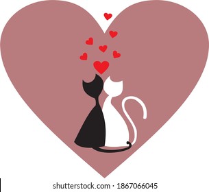 Un gatito blanco y negro en forma de corazón