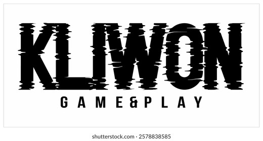 Black and white KLIWON GAMEPLAY text vector, game name logo design.