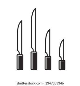 black and white knife vector illustration isolated on white