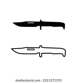  Waffe mit schwarz-weißem Messer, Vektorgrafik