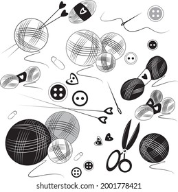 black and white knit instruments