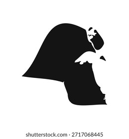 Mapa sencillo de Kuwait en blanco y negro