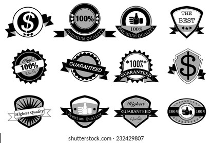 black and white label design, highest quality,premium quality