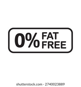 Black and white label displaying zero percent fat free nutritional information