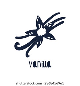 Black and White label spice herb vanilla