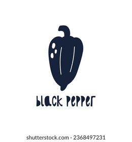 Black and White label spice herb black pepper