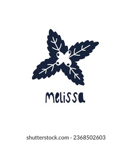 Black and White label spice herb melissa