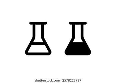 Black and White Laboratory Flask Icon vector