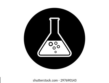 Black and white laboratory glass on white background   