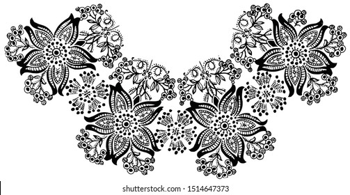 Black and white lace, border flowers, fashion style, decoration element, pattern for every backdrop.