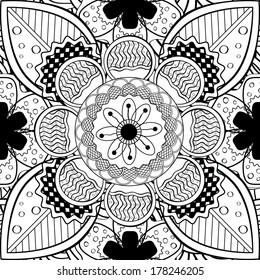 Black And White Lace Endless Seamless Pattern 