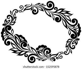 Black and white lace flowers and leaves isolated on white. Floral design element in retro style. Many similarities to the author's profile