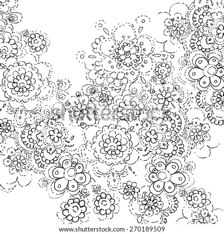 black white lace flowers leaves template stock vector royalty free