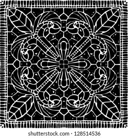 black and white lace pattern