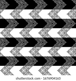 Fondo transparente de encaje blanco y negro. Ornamento oriental filipino. Decoración de estilo étnico mosaico. Motivos árabes. Ideas para el diseño textil, material, tela, papel pintado Vector