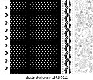 Black and white lace vector design. Old lace background, ornamental flowers. Floral background.
