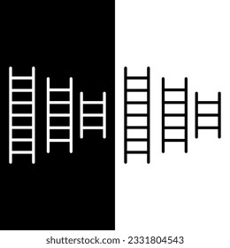 icono de escalera en blanco y negro