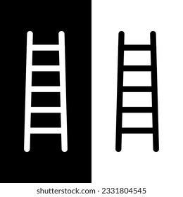 black and white ladder icon