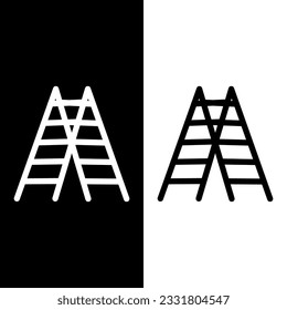 black and white ladder icon