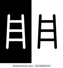 icono de escalera en blanco y negro