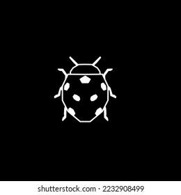 icono o logotipo de mariquita en blanco y negro