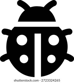 Black And White Ladybug Icon With White Spots ladybird