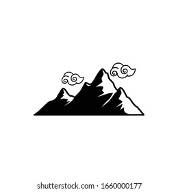 black and white lanscape mountain vector