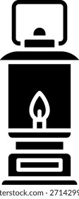 Black and White Lantern Icon