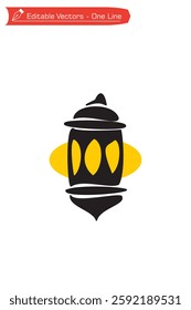 Black and white lantern image as a Ramadan icon. Silwet black and white lantern.