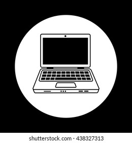 Black and white laptop icon 