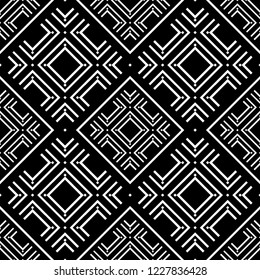 Black and white large scale vector seamless pattern geometric ornament