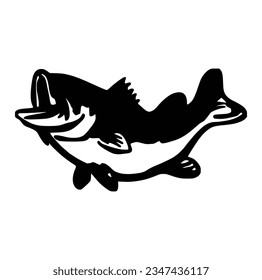 black and white of largemouth bass fish