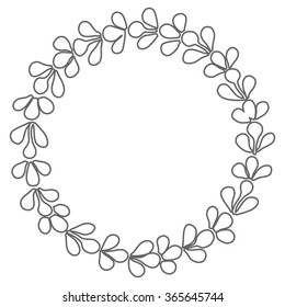 Black and white laurel wreath vector frame