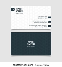 Black And White Law Firm Legal Style Lawyer Business Card Design Visiting Card Template