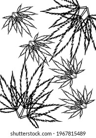 BLACK AND WHITE LEAF COLORING PAGE