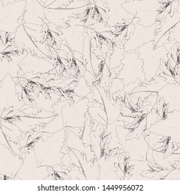 Black and white leaf drawing autumn fall leaves colour in abstract concept illustration background