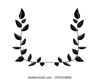 Black and white leaf frame design