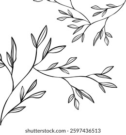 black and white leaf illustration