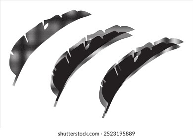 Imagen de Vector de adorno de hojas en blanco y negro para recurso de decoración