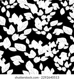 Black and white leaf pattern design for fabric and Fashion textiles 