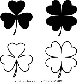 Black and white leaf set. Icons of leaf	
