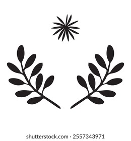 Black and white leaf star