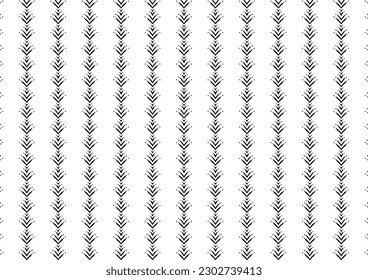 black and white leaves pattern on white background illustration vector abstract background, repeat seamless pattern replete image design for fabric printing 