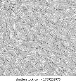 Las hojas en blanco y negro son un patrón sin fisuras para el fondo, el papel envolvente, la tela. Moderno motivo repetitivo interminable botánico para el diseño de superficie. ilustración vectorial de stock