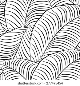 Black White Leaves Vector Background Stock Vector (Royalty Free) 277495454