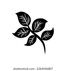 black and white leaves vector illustration 