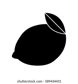 Black or white lemon icon. Black lemon