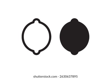 Black and white lemon shapes on white background.